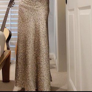 NWOT Midi or Maxi satin effect mini leopard print skirt S